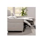 Canapé d'angle double relax en cuir EPAIS de buffle italien de luxe 5 places BiRELAX, gris foncé, angle droit.