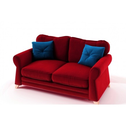 Canapé 2 places en tissu de qualité TOMY, rouge