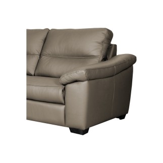 Canapé 2 places en 100% tout cuir épais italien vachette HAMBOURG, couleur taupe