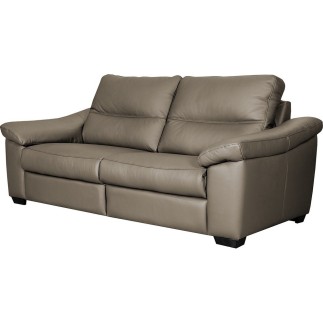 Canapé 3 places en 100% tout cuir épais italien vachette HAMBOURG, couleur taupe