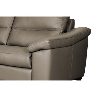Canapé 3 places en 100% tout cuir épais italien vachette HAMBOURG, couleur taupe
