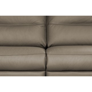 Canapé 3 places en 100% tout cuir épais italien vachette HAMBOURG, couleur taupe
