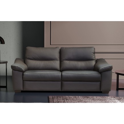 Canapé 3 places en 100% tout cuir épais italien vachette HAMBOURG, couleur anthracite