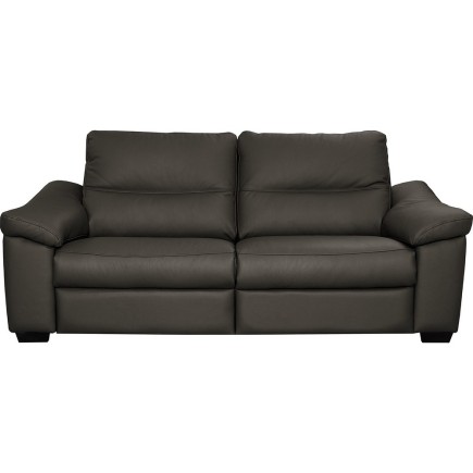 Canapé 3 places en 100% tout cuir épais italien vachette HAMBOURG, couleur anthracite