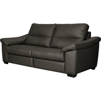 Canapé 3 places en 100% tout cuir épais italien vachette HAMBOURG, couleur anthracite