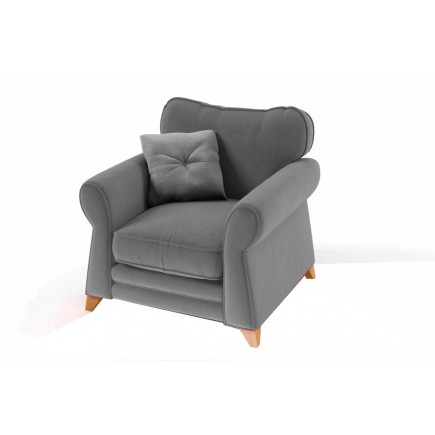 Fauteuil 1 place en tissu de qualité TOMY, gris