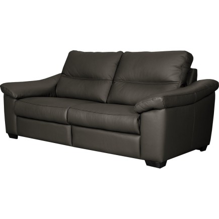 Canapé 2 places en 100% tout cuir épais italien vachette HAMBOURG, couleur anthracite