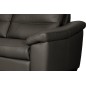 Canapé 2 places en 100% tout cuir épais italien vachette HAMBOURG, couleur anthracite