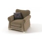 Fauteuil 1 place en tissu de qualité TOMY, beige