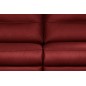 Canapé 3 places en 100% tout cuir épais italien vachette HAMBOURG, couleur rouge foncé