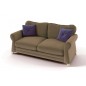 Canapé 2 places en tissu de qualité TOMY, beige