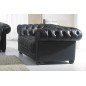 Canapé CHESTERFIELD SELECT 3 places cuir supérieur luxe. Noir - Vénésetti