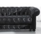 Canapé CHESTERFIELD SELECT 3 places cuir supérieur luxe. Noir - Vénésetti