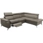 2eme paiemlent de la commande: canapé d'angle en cuir italien de luxe 5/6 places avec relax électrique et coffre, LINCOLN, taupe