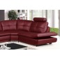 Canapé d'angle en cuir buffle italien de luxe 6/7 places BELLALIGNA, couleur bordeaux, angle droit, angle gauche