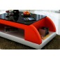 Table basse design VALINA, rouge et blanc
