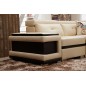 Canapé d'angle cuir buffle italien 7/8 places, BELLISSIMO, beige et chocolat, angle gauche