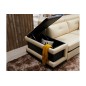 Canapé d'angle cuir buffle italien 7/8 places, BELLISSIMO, beige et chocolat, angle gauche