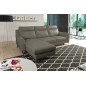 - Canapé d'angle convertible en cuir italien de luxe 5/6 places GIANNI avec coffre, taupe, angle gauche