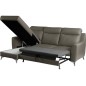 - Canapé d'angle convertible en cuir italien de luxe 5/6 places GIANNI avec coffre, taupe, angle gauche