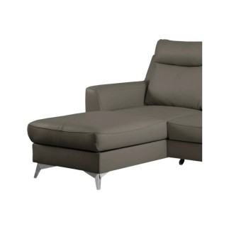 - Canapé d'angle convertible en cuir italien de luxe 5/6 places GIANNI avec coffre, taupe, angle gauche