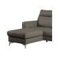 - Canapé d'angle convertible en cuir italien de luxe 5/6 places GIANNI avec coffre, taupe, angle gauche