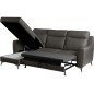 - Canapé d'angle convertible en cuir italien de luxe 5/6 places GIANNI avec coffre, gris foncé, angle gauche