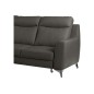 - Canapé d'angle convertible en cuir italien de luxe 5/6 places GIANNI avec coffre, gris foncé, angle gauche