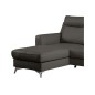 - Canapé d'angle convertible en cuir italien de luxe 5/6 places GIANNI avec coffre, gris foncé, angle gauche