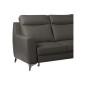 Canapé d'angle convertible en cuir italien de luxe 5/6 places GIANNI avec coffre, gris foncé, angle droit