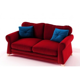 Canapé 3 places en tissu de qualité TOMY, rouge
