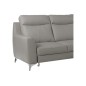 Canapé d'angle convertible en cuir italien de luxe 5/6 places GIANNI avec coffre, gris clair, angle droit
