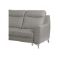 Canapé d'angle convertible en cuir italien de luxe 5/6 places GIANNI avec coffre, gris clair, angle gauche