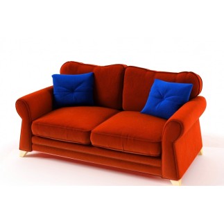 Canapé 3 places en tissu de qualité TOMY, orange