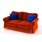 Canapé 3 places en tissu de qualité TOMY, orange