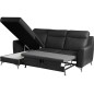 Canapé d'angle convertible en cuir italien de luxe 5/6 places GIANNI avec coffre, noir, angle gauche