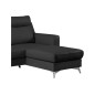 Canapé d'angle convertible en cuir italien de luxe 5/6 places GIANNI avec coffre, noir, angle droit
