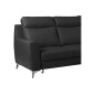 Canapé d'angle convertible en cuir italien de luxe 5/6 places GIANNI avec coffre, noir, angle droit