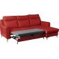 Canapé d'angle convertible en cuir italien de luxe 5/6 places GIANNI avec coffre, rouge foncé, angle droit