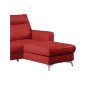 Canapé d'angle convertible en cuir italien de luxe 5/6 places GIANNI avec coffre, rouge foncé, angle droit