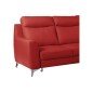 Canapé d'angle convertible en cuir italien de luxe 5/6 places GIANNI avec coffre, rouge foncé, angle droit
