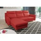 - Canapé d'angle convertible en cuir italien de luxe 5/6 places GIANNI avec coffre, rouge foncé, angle gauche