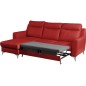 - Canapé d'angle convertible en cuir italien de luxe 5/6 places GIANNI avec coffre, rouge foncé, angle gauche