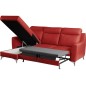 - Canapé d'angle convertible en cuir italien de luxe 5/6 places GIANNI avec coffre, rouge foncé, angle gauche