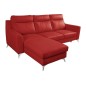 - Canapé d'angle convertible en cuir italien de luxe 5/6 places GIANNI avec coffre, rouge foncé, angle gauche