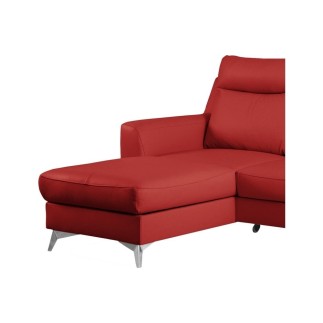 - Canapé d'angle convertible en cuir italien de luxe 5/6 places GIANNI avec coffre, rouge foncé, angle gauche