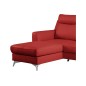 - Canapé d'angle convertible en cuir italien de luxe 5/6 places GIANNI avec coffre, rouge foncé, angle gauche