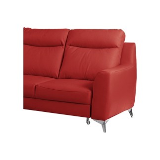 - Canapé d'angle convertible en cuir italien de luxe 5/6 places GIANNI avec coffre, rouge foncé, angle gauche
