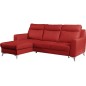 - Canapé d'angle convertible en cuir italien de luxe 5/6 places GIANNI avec coffre, rouge foncé, angle gauche