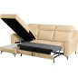 Canapé d'angle convertible en cuir italien de luxe 5/6 places GIANNI avec coffre, beige, angle gauche